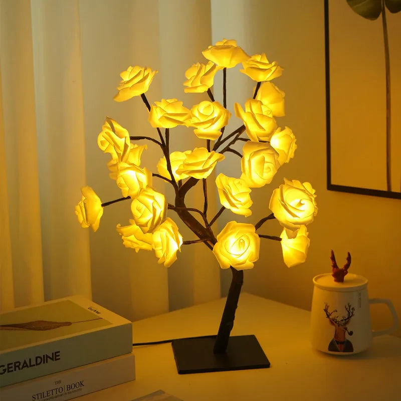 LED Rose Tree Lights 24LEDs USB Operated Table Lamp