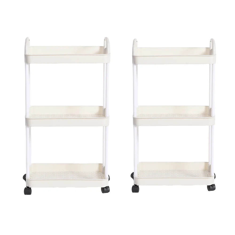 Household Multi-layer Small Cart Storage Rack Kitchen Bedroom Bathroom Storage Rack  With Wheels