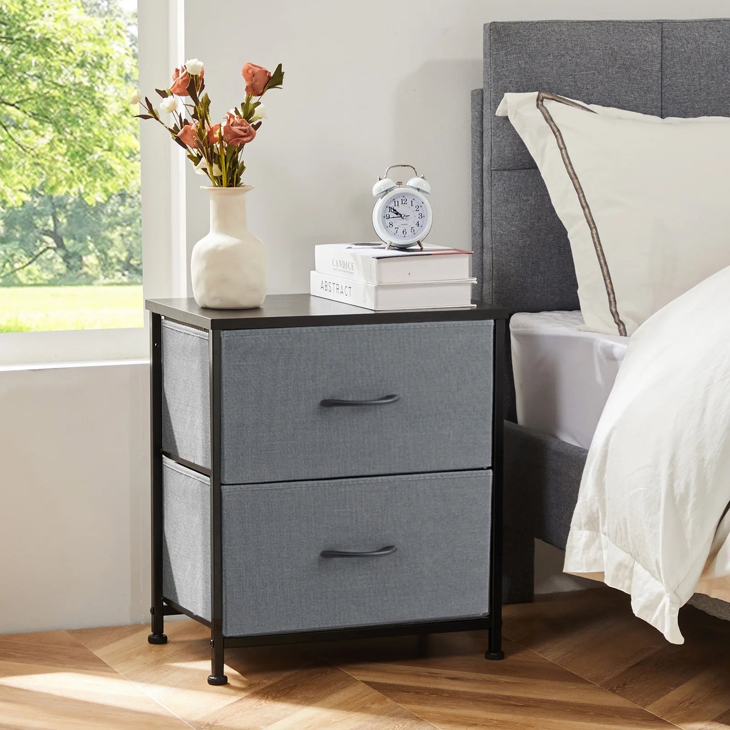 Nightstand Bedside Table Storage Chest Bedroom  Furniture