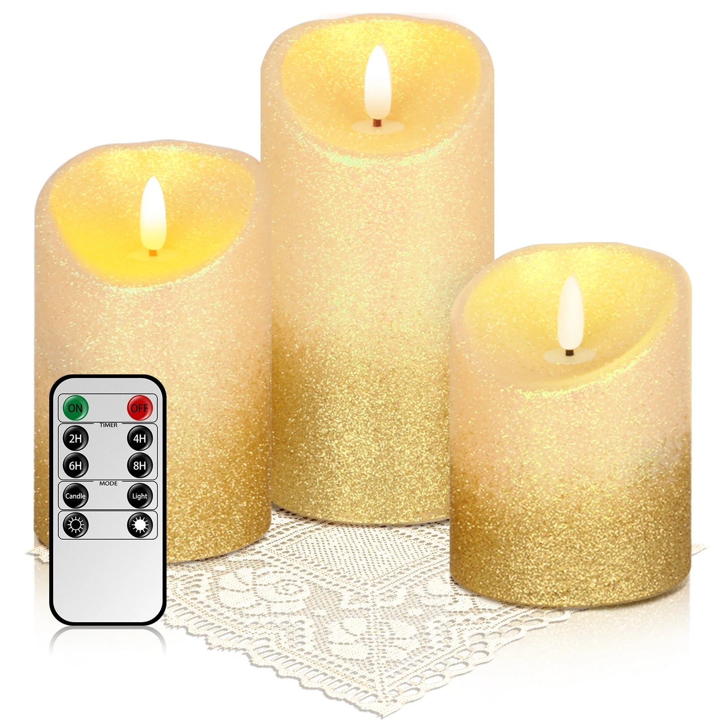 3pcs Pack LED Rechargeable Flameless Taper Candle Battery Operated