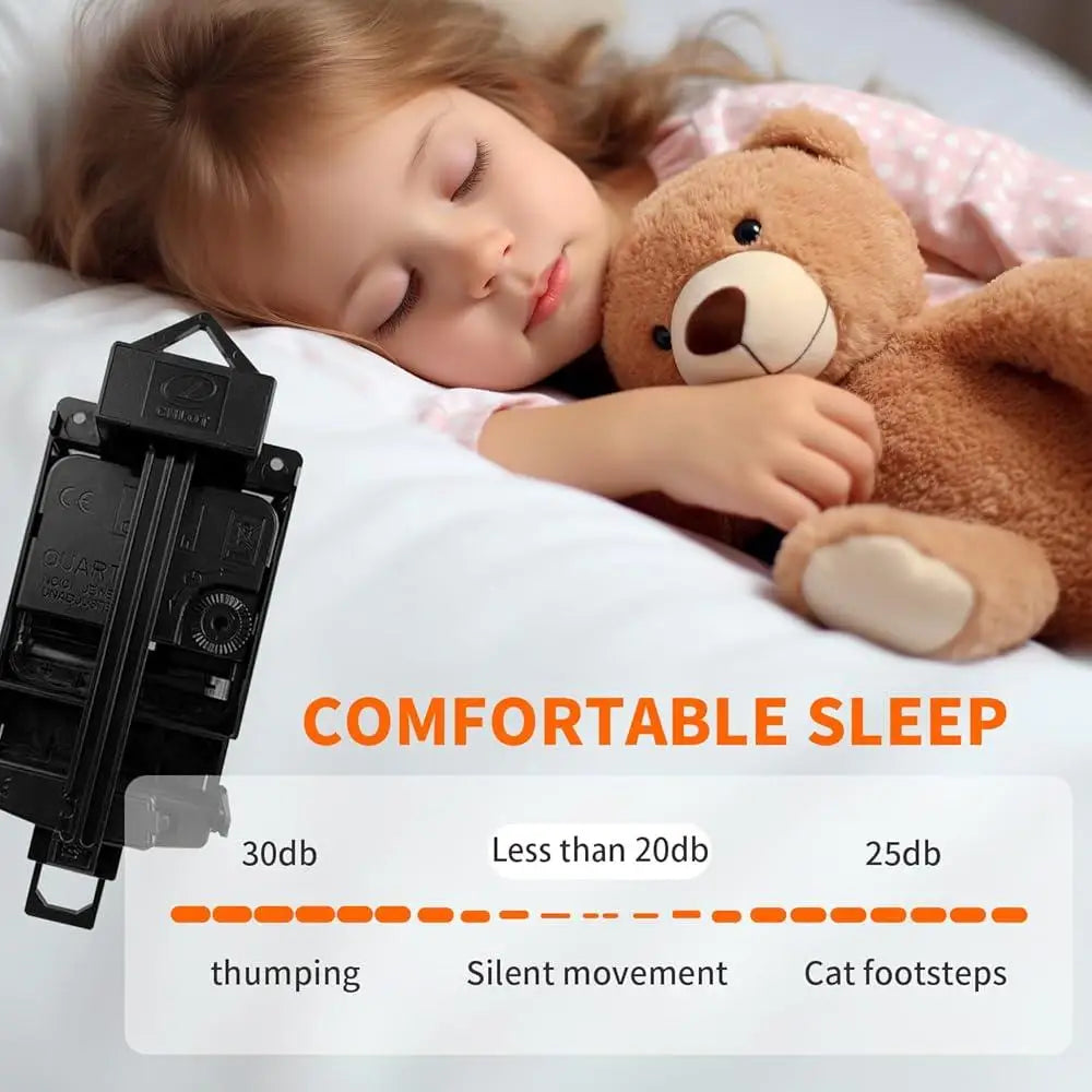 Silent Quartz Wall Clock with Pendulum Decorative Metal Clock Stylish Art Deco Battery Operated