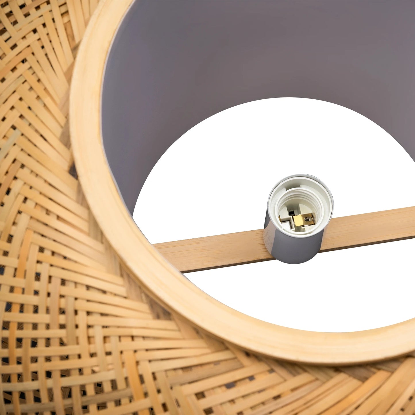 16'' Bamboo Wicker Rattan Shade Pendant Light Fixture Hand-woven Rattan Round