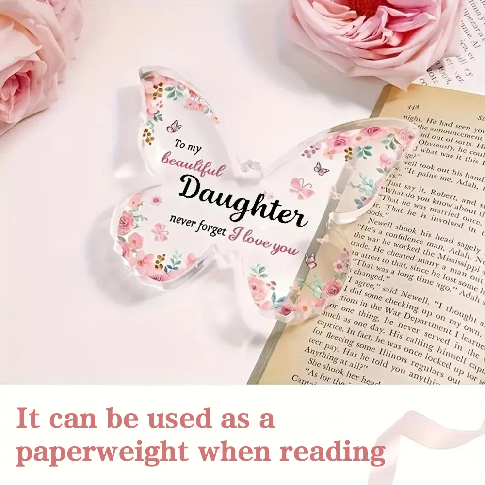 Butterfly-shaped Acrylic Plaque Decoration Loving Message Board for Daughter