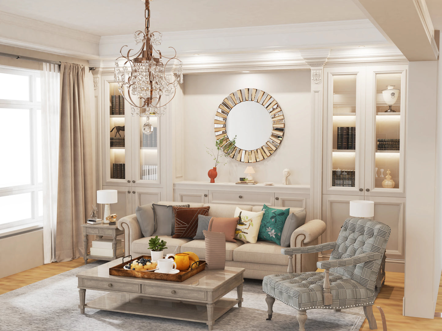 Decorative Mirror Round Sunburst Wall Mirror Accents