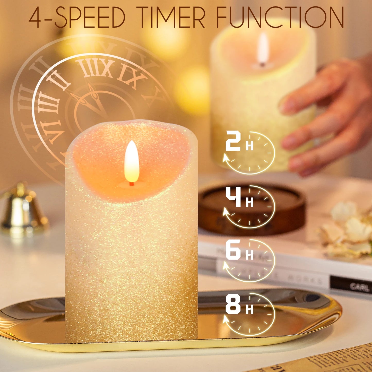 3pcs Pack LED Rechargeable Flameless Taper Candle Battery Operated