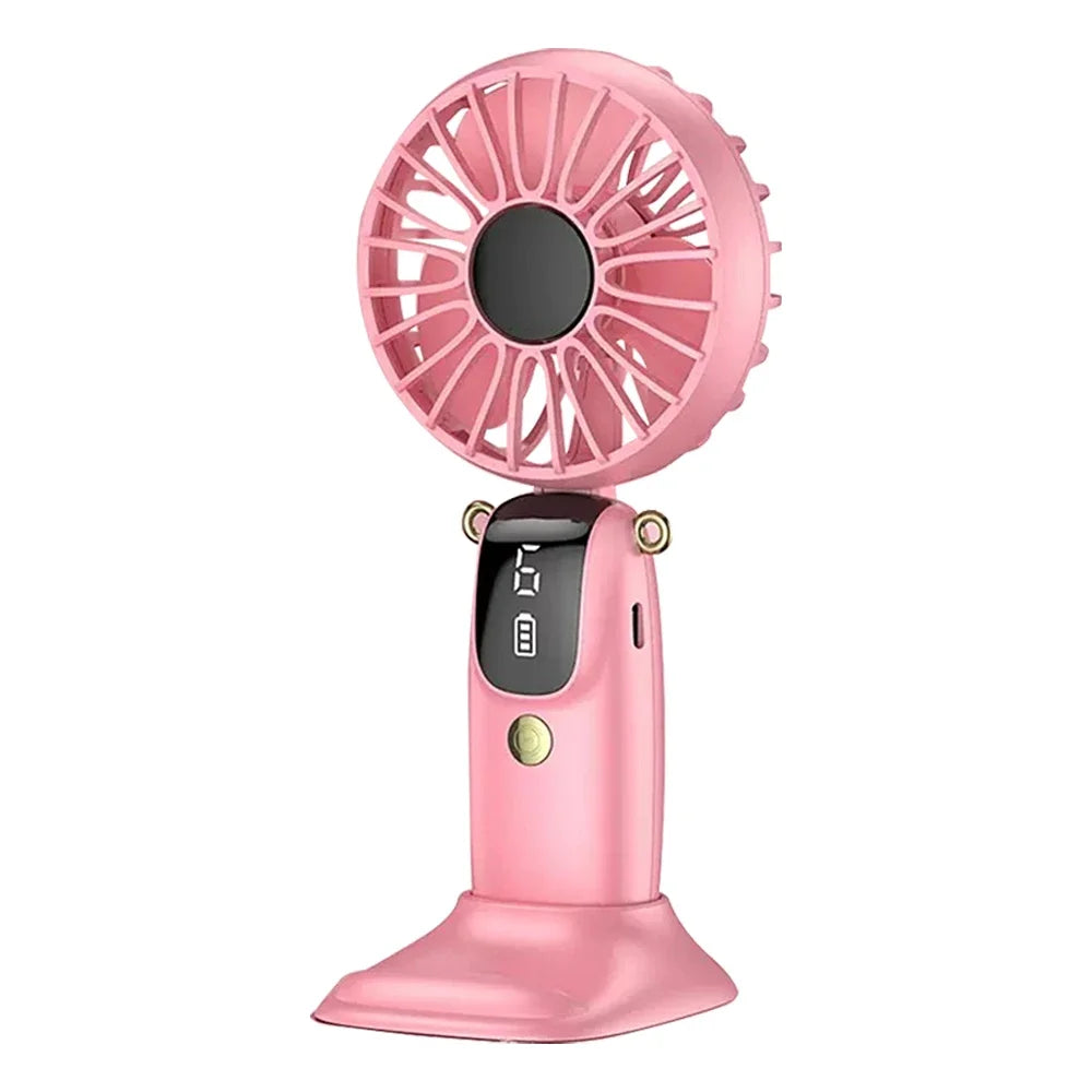 2025 Upgraded USB Rechargeable Mini Fan  Hands-Free Desk, Handheld, or Neck Use with Phone Holder