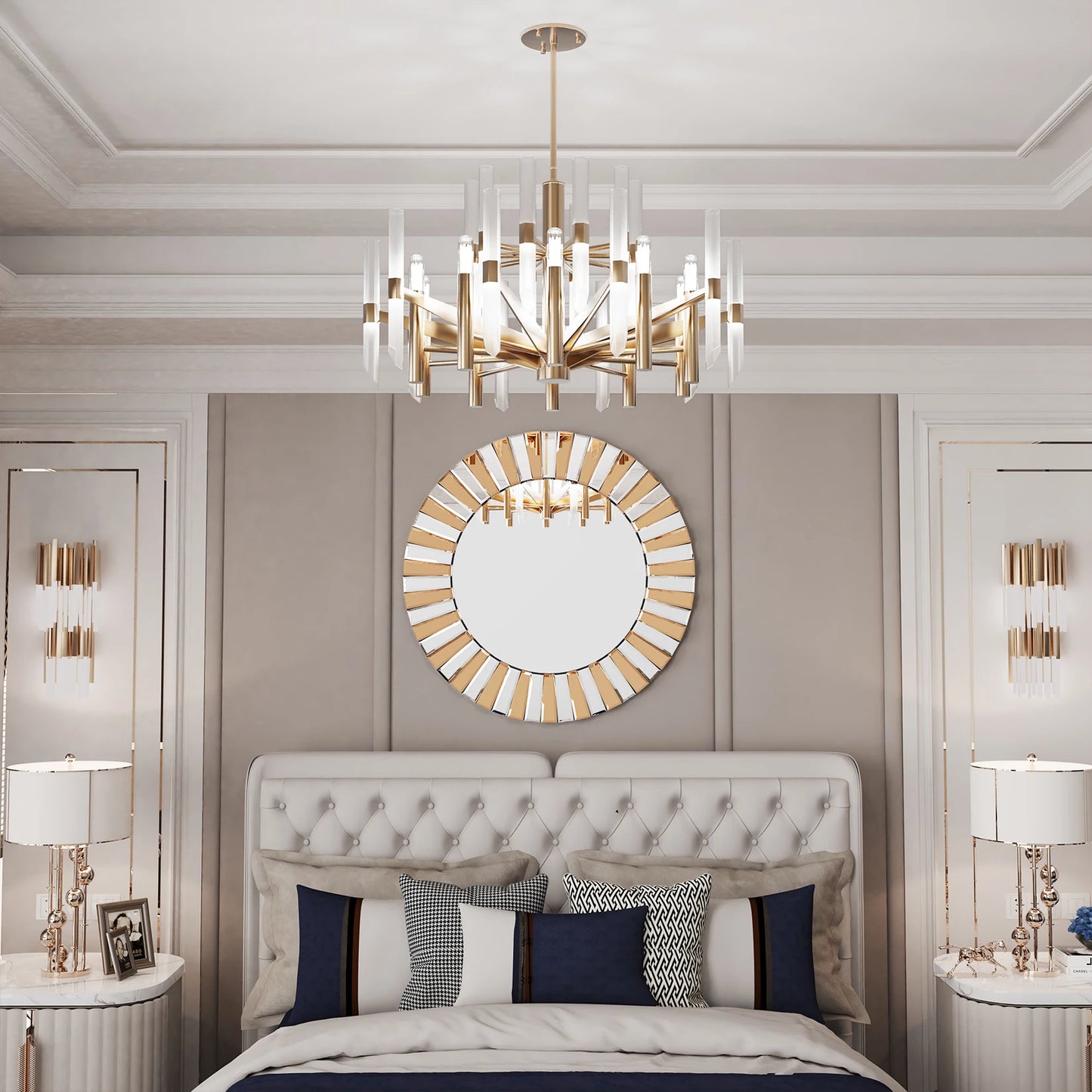 Decorative Mirror Round Sunburst Wall Mirror Accents