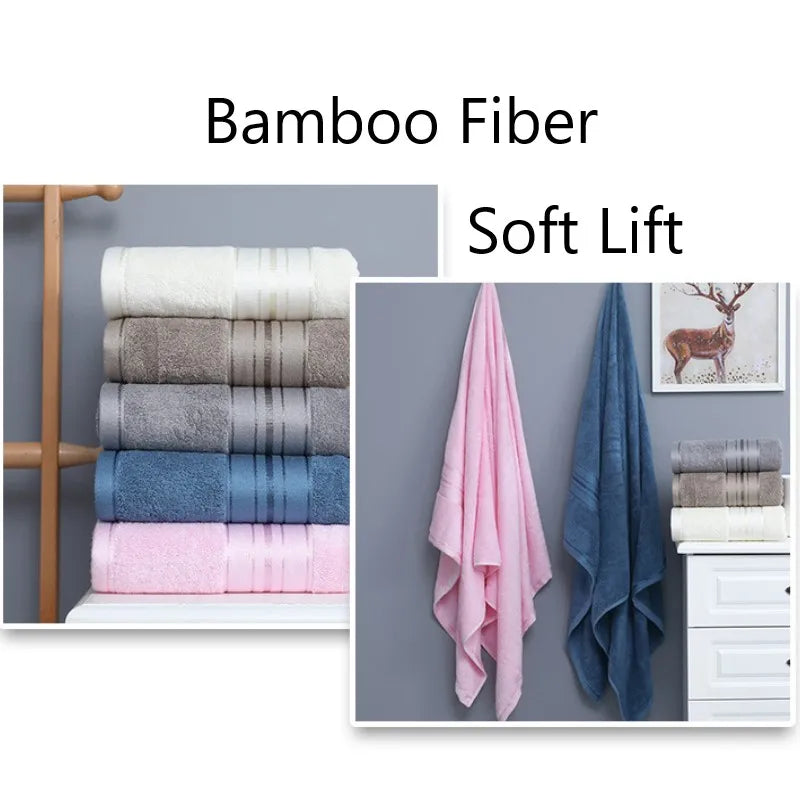 3pcs Set Bamboo Towel Bathroom  Hand Face Towel ,  Big Bath Towel , Bamboo Sport Towels