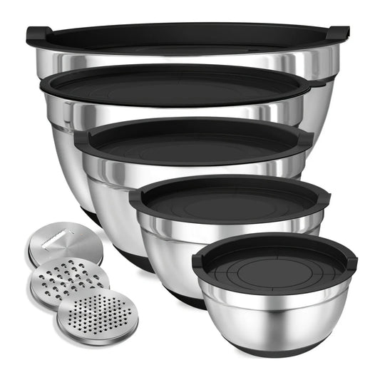 8pcs Mixing Bowls with Airtight Lids Stainless Steel Mixing Bowl Set