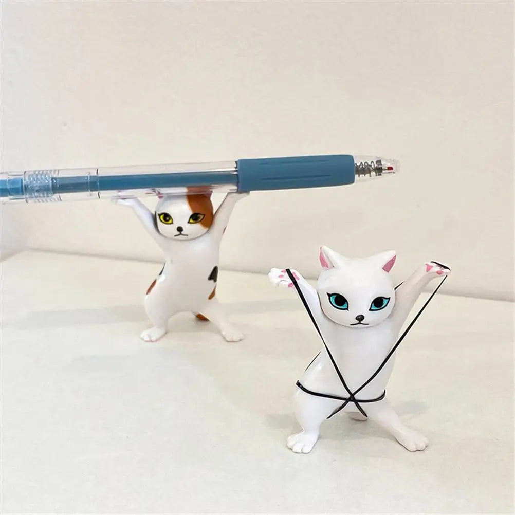 5PCS Raising Hands Dancing Cat Model Cat Ornaments Cat Figures Toys for Children