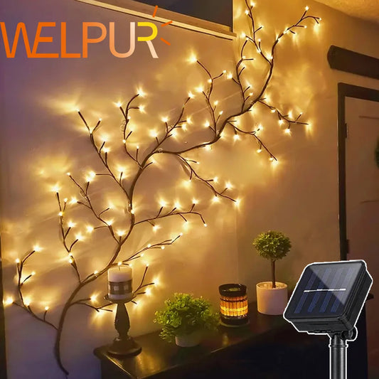 Outdoor Lighting  Solar Tree and Vine Lamp 96LED Tree Branches Light Waterproof Garland