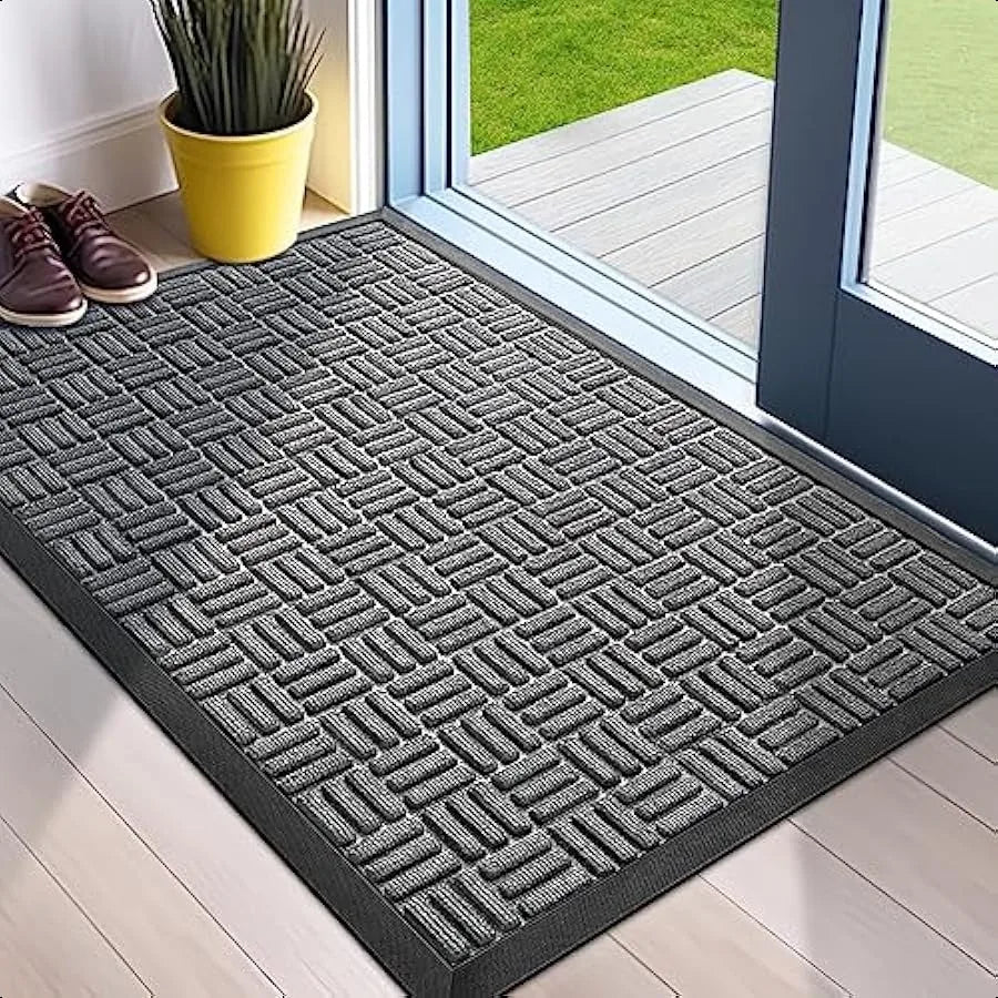 Front Door Mat Heavy Duty Durable Welcome Mat for Outdoor Indoor Dirt Trapper