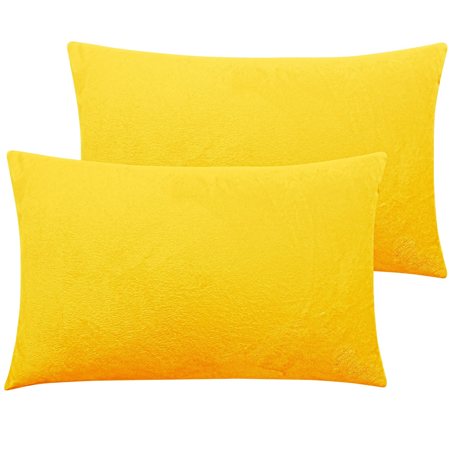 2 Pack Velvet Hidden Zippered Pillowcases, Super Soft and Cozy Luxury Solid Color