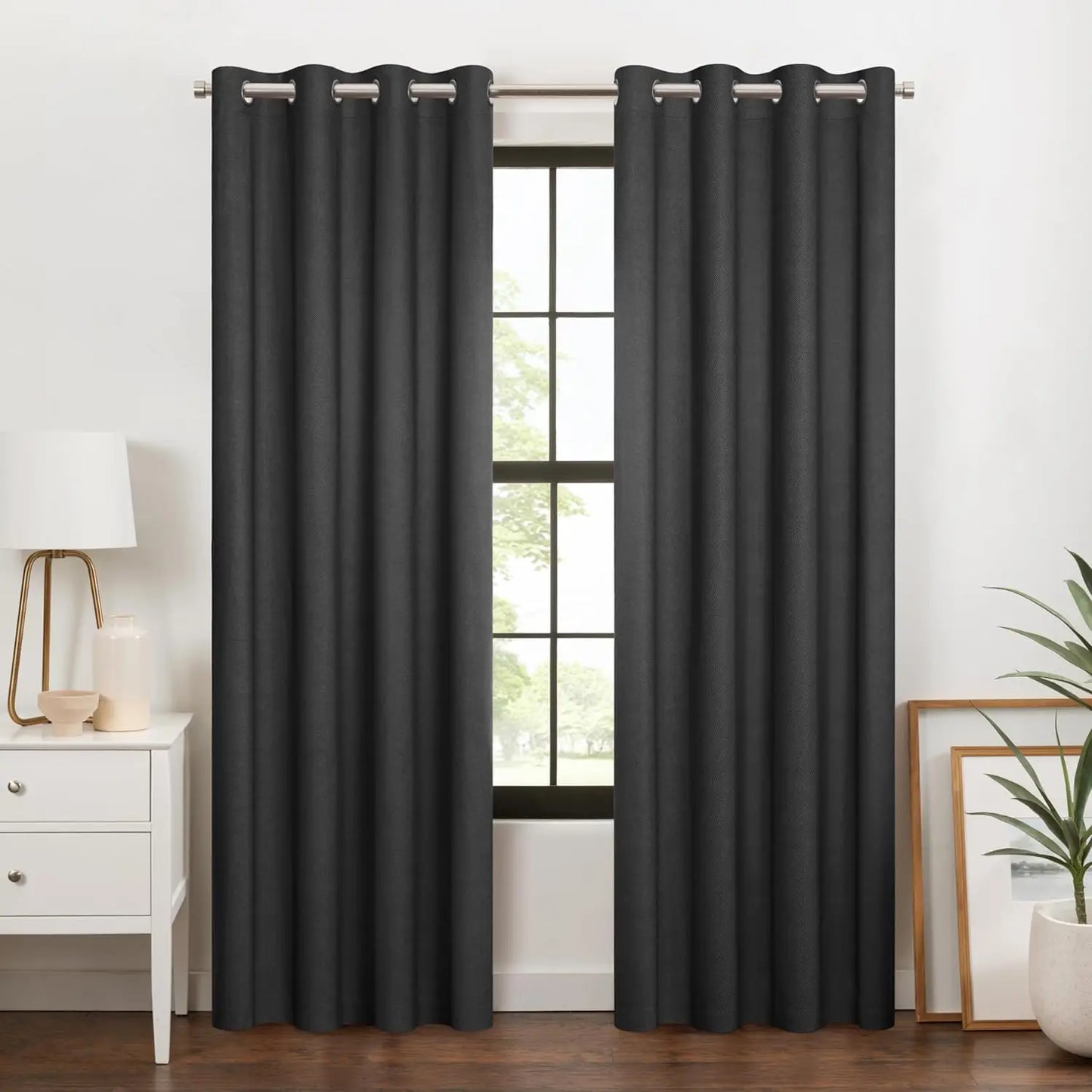 100% Blackout Curtain with Grommet  84 in Long x 50 in Wide, Textured
