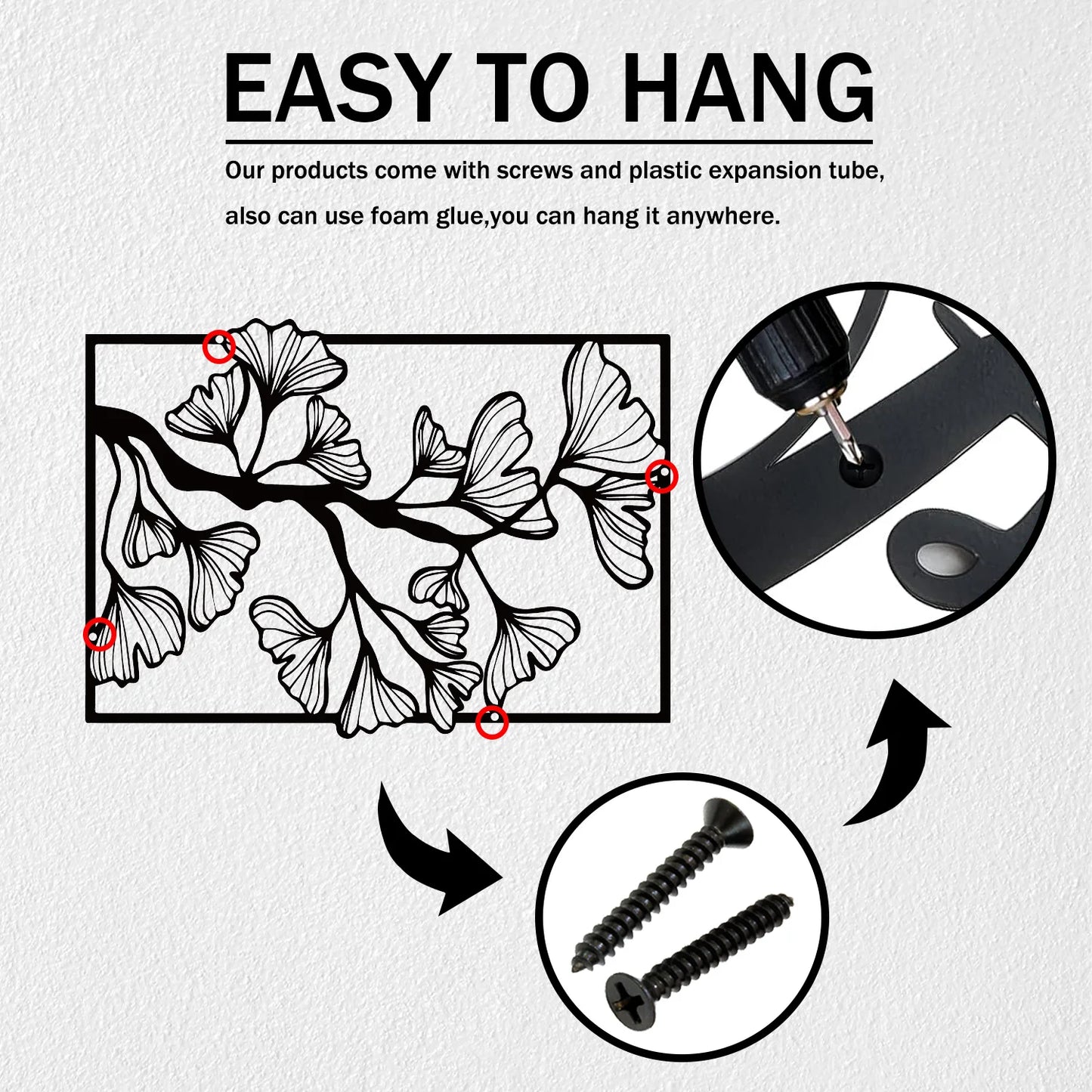 1pc Metal Wall Art , Black and White Wall Decor for Bedroom, Living Room, Bathroom - Metal Art Wall