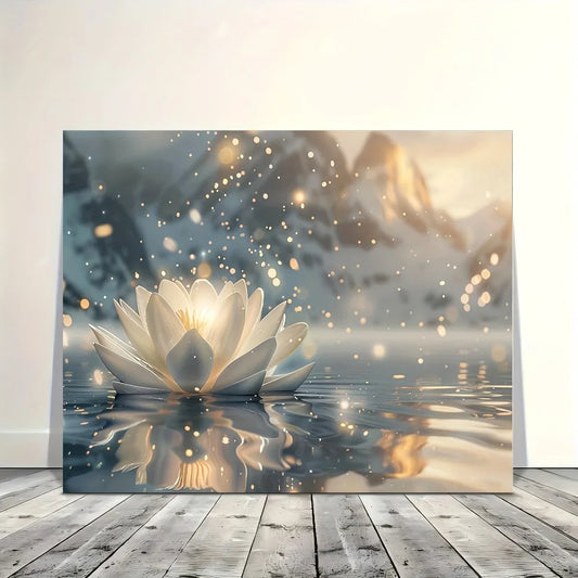 solid wood pine frame upholstery artwork, lotus woven wall canvas printing