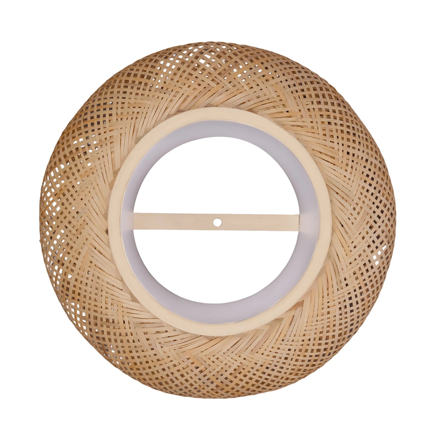 16'' Bamboo Wicker Rattan Shade Pendant Light Fixture Hand-woven Rattan Round