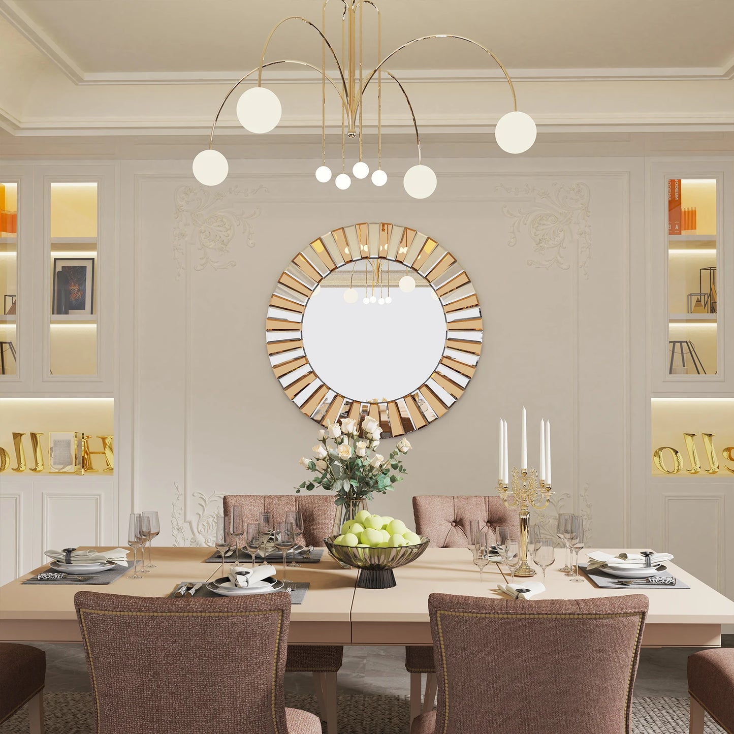 Decorative Mirror Round Sunburst Wall Mirror Accents