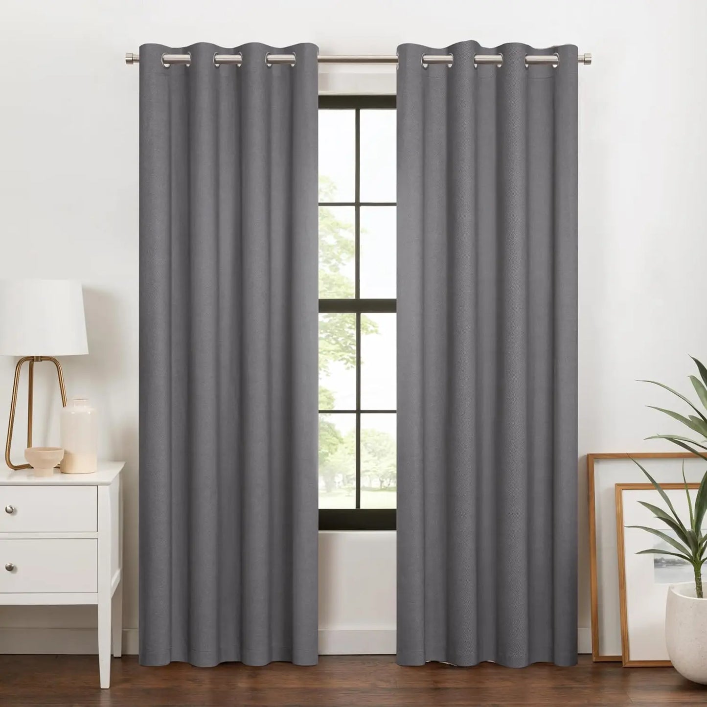 100% Blackout Curtain with Grommet  84 in Long x 50 in Wide, Textured