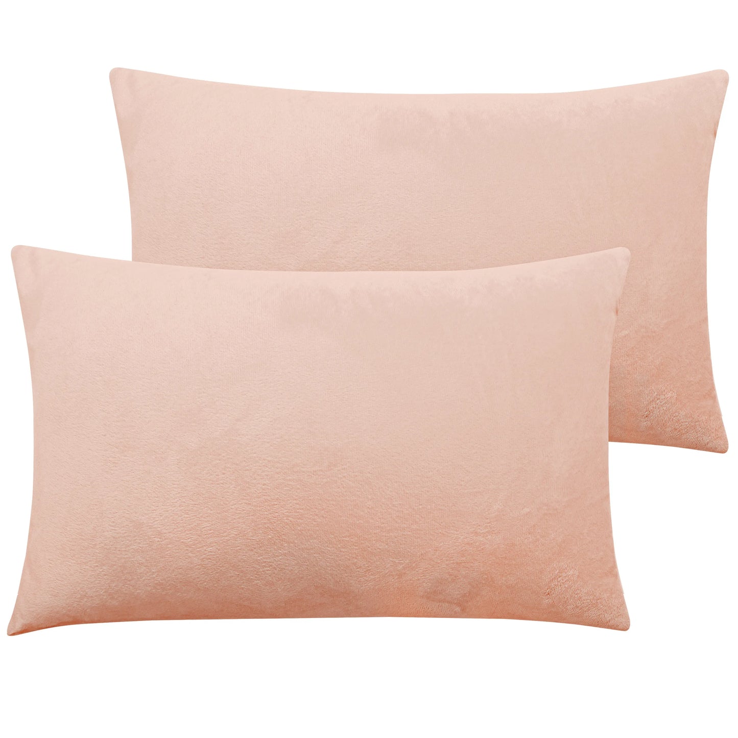 2 Pack Velvet Hidden Zippered Pillowcases, Super Soft and Cozy Luxury Solid Color