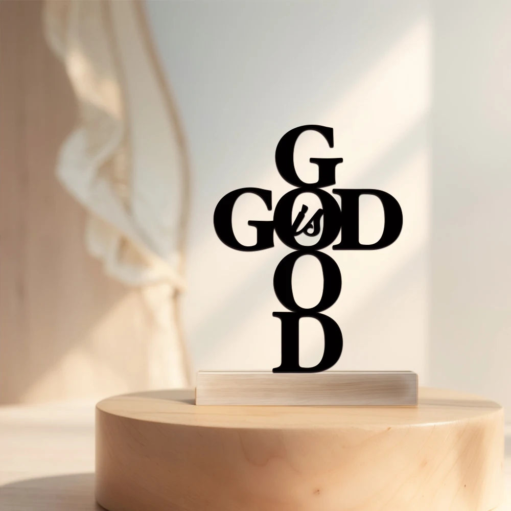 1pc, Good Decoration with Wood Base - Office Desk Accessory Home Desktop Decoration