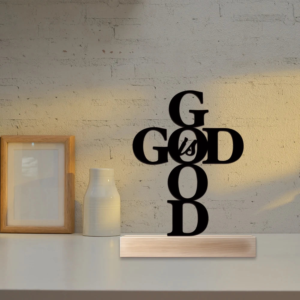 1pc, Good Decoration with Wood Base - Office Desk Accessory Home Desktop Decoration