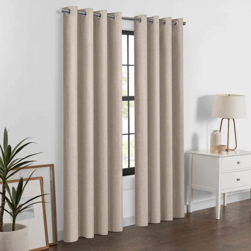 100% Blackout Curtain with Grommet  84 in Long x 50 in Wide, Textured