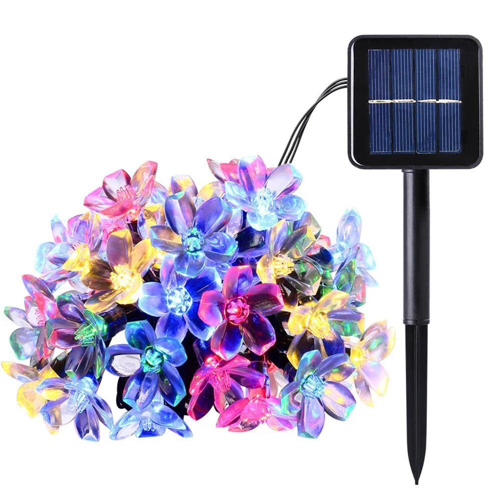 20/50LED Solar Power Cherry Blossom String Light Outdoor Decorative Lamp