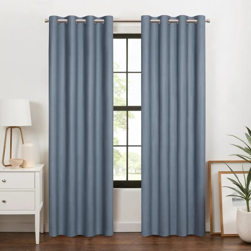 100% Blackout Curtain with Grommet  84 in Long x 50 in Wide, Textured
