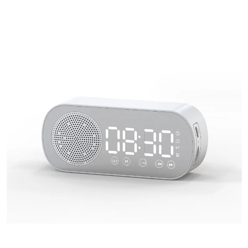 Digital Alarm Clock Wireless Bluetooth Speaker TF FM Radio Sound Box Subwoofer