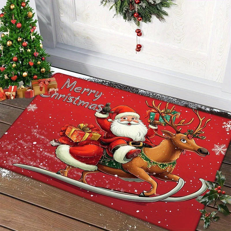 Christmas Carpet Door Merry Christmas Mat Santa Claus Outdoor Decorations Home 2025