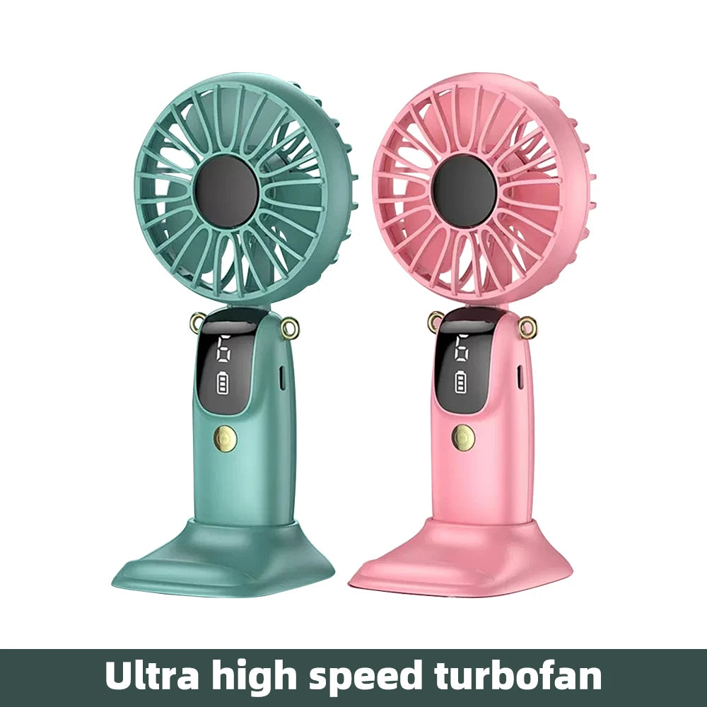 2025 Upgraded USB Rechargeable Mini Fan  Hands-Free Desk, Handheld, or Neck Use with Phone Holder