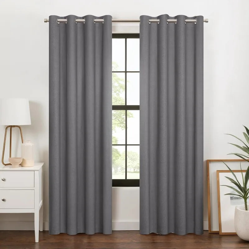100% Blackout Curtain with Grommet  84 in Long x 50 in Wide, Textured
