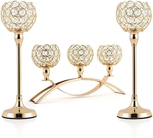 Gold Candle Holders/ Tealight Candle Holder/ Canldle Holder for Living Room or Wedding Decor
